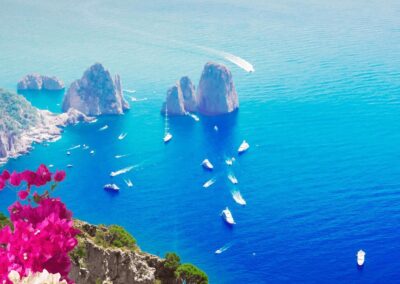 panoramic view I Faraglioni, Capri tour with private boat
