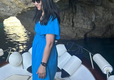 happy chinese friends during my private boat tour of Capri