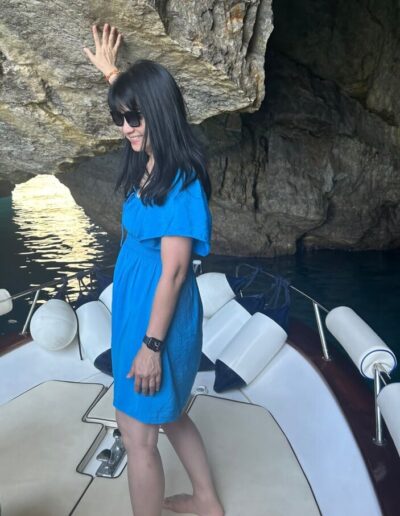 happy chinese friends during my private boat tour of Capri